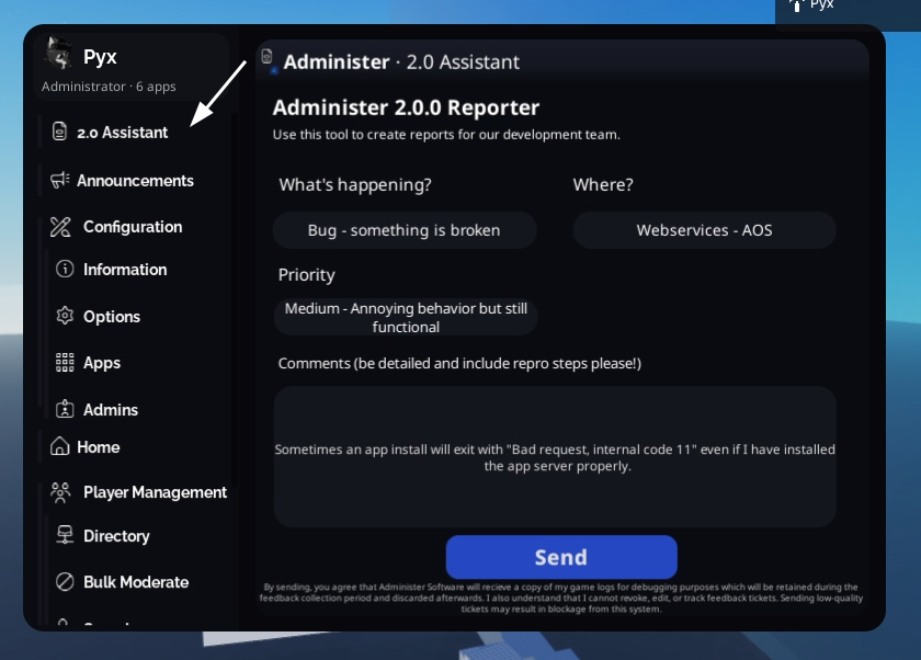 2.0 Assistant Location